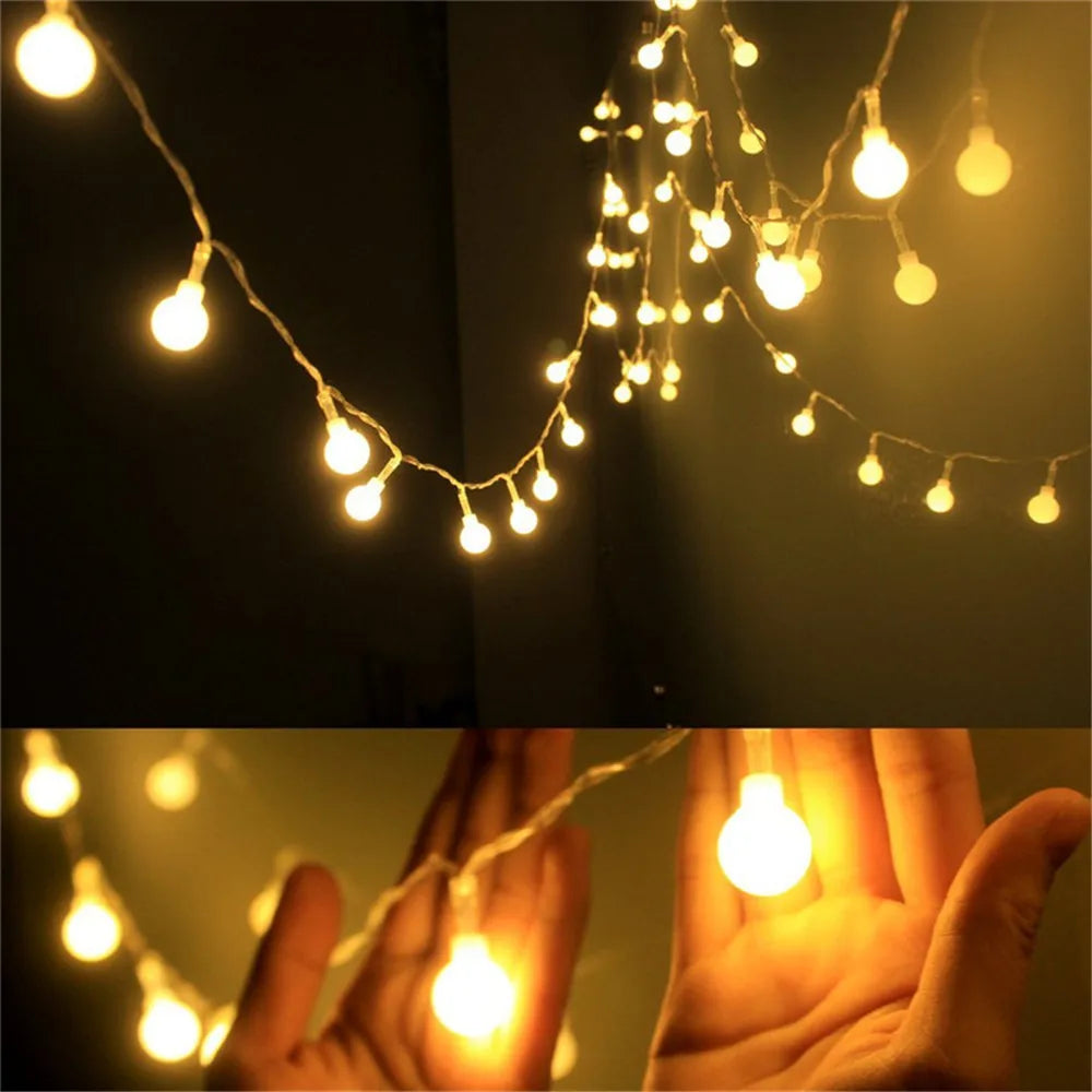 3-10M Solar/USB/Battery String Lights, Fairy Globe Ball LED, Waterproof Outdoor for Christmas Wedding Garden Camping Tent Decor