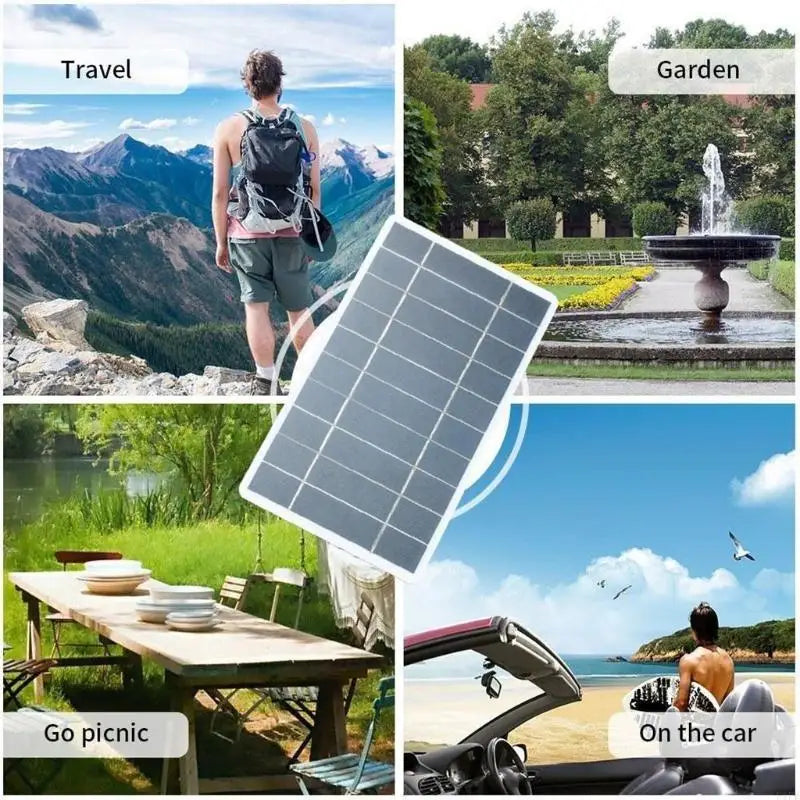 E1PF Outdoor Phone Battery 5W Flexible Solar Panel with USB Port Camping Charging Battery for Mobilephone