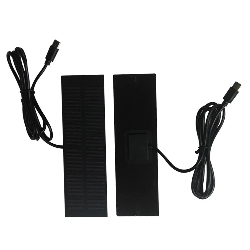 1W 5V Solar Charging Panel With Type-C Output, Weatherproof For Outdoor Camping, Phone And Battery Charger (148*45*2mm)