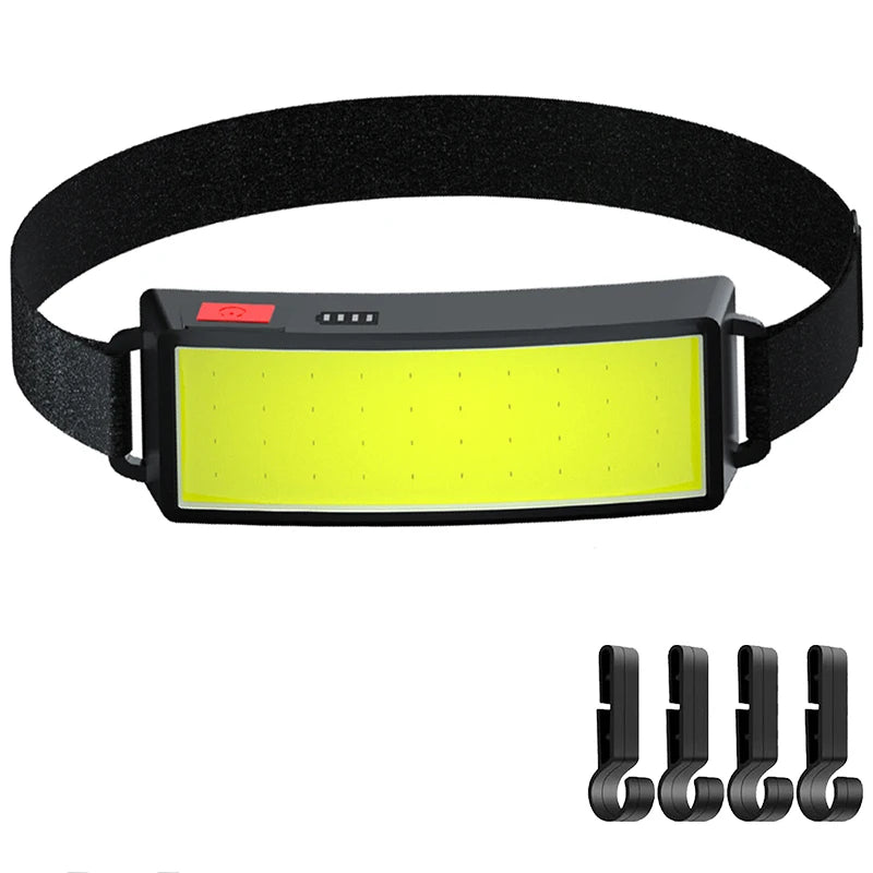 Powerful COB LED Headlamp Type-c Rechargeable Head Flashlight Built-in Battery Outdoor Fishing Camping Lantern Waterproof Torch