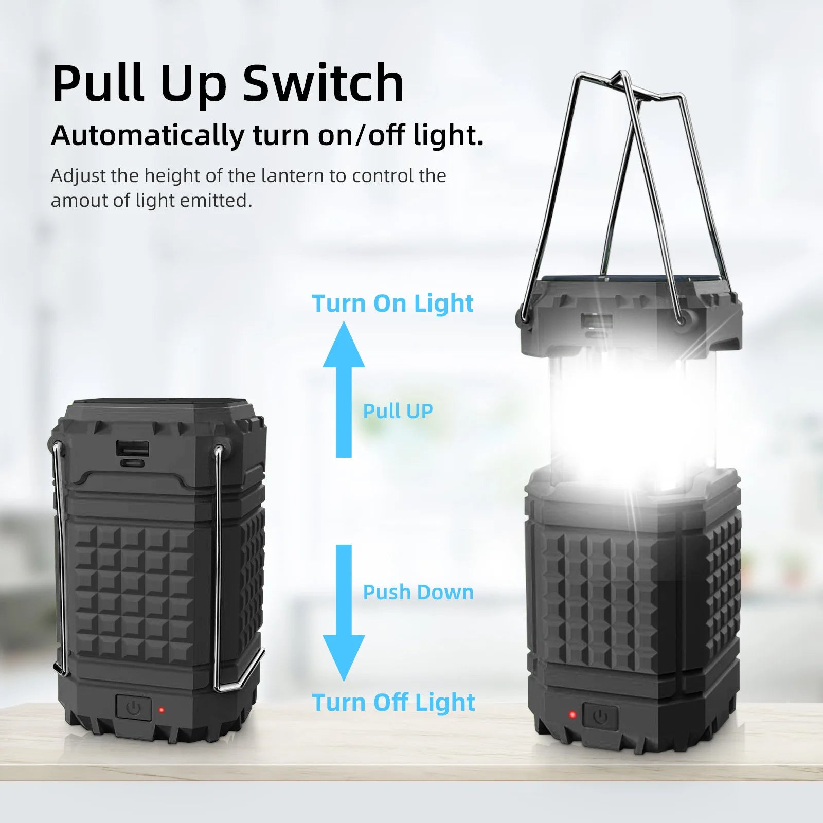 Waterproof Solar Power Bank 5000mAh with Hand Crank LED Camping Light Portable Charger Powerbank for iPhone 17 16 Samsung Xiaomi