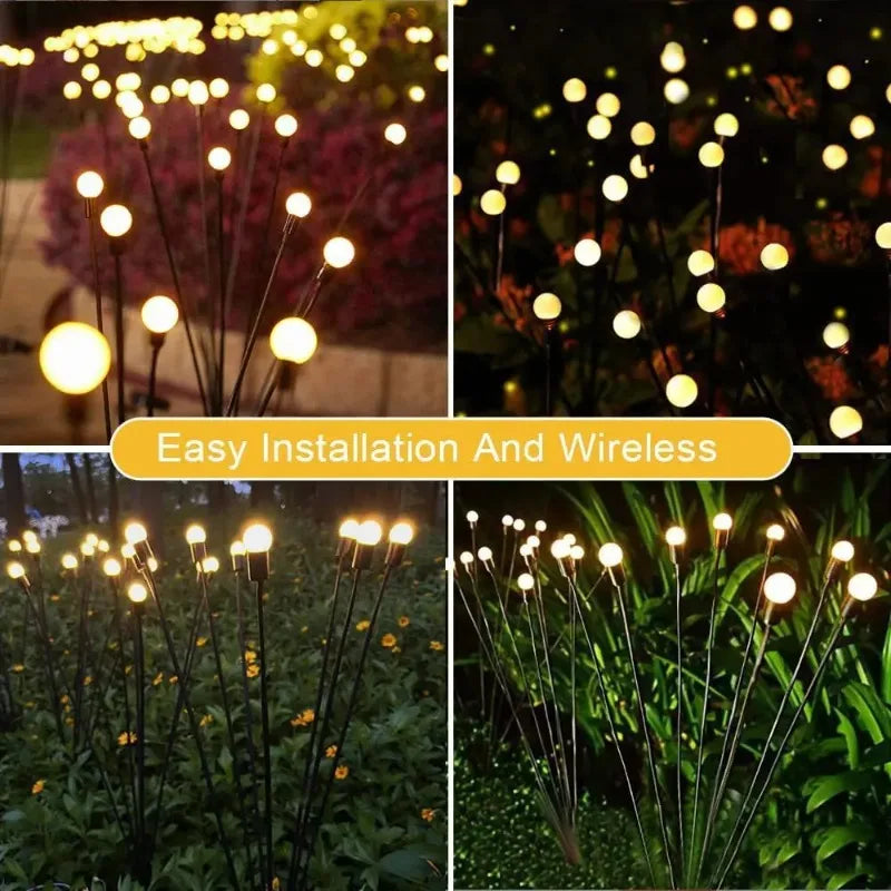 Solar Firefly Light String Courtyard Light Suitable for Outdoor Garden Decoration Wind Swing Light Ground Insertion Lawn Light