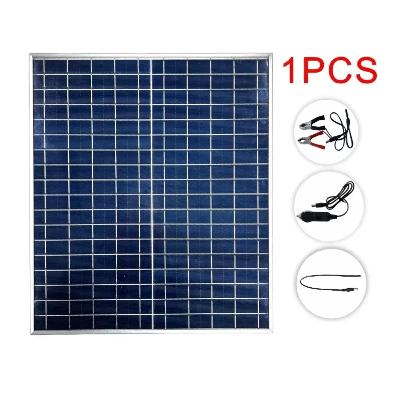1000W 500W 12V Photovoltaic Solar Panel Kit 100A Controller Solar Panel Charger, Suitable for Fast Batteries in Homes/Camping/Rv