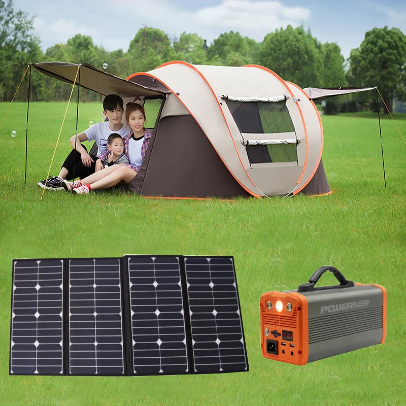 Portable 100 Watt Folding Solar Panel Charger For Camping RV Solar Power Controller And Charging Device