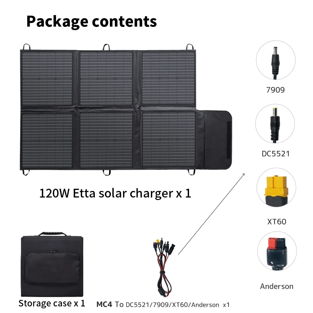 Portable 400W 300W 200W 120W Flexible Solar Panels for Camping Waterproof Outdoor Foldable Design for Power Supply Charging