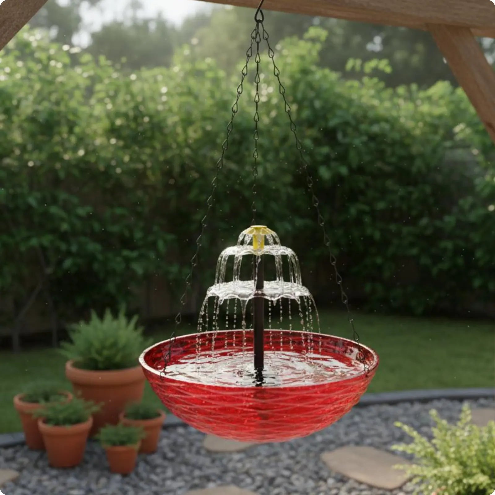 Solar Hanging Bird Bath No Wiring Solar Bird Bath Fountain Garden Decor Easy to Hang