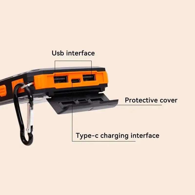 2026 500000mAh Large Capacity Solar Power Bank Portable External Battery Outdoor Camping Fast Charging For iPhone Samsung 2026