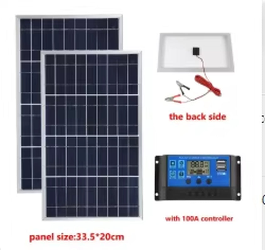 300W 12V Portable Solar Panel Kit Complete Polycrystalline USB Power Outdoor Rechargeable Solar Generator for Home Solar Cell