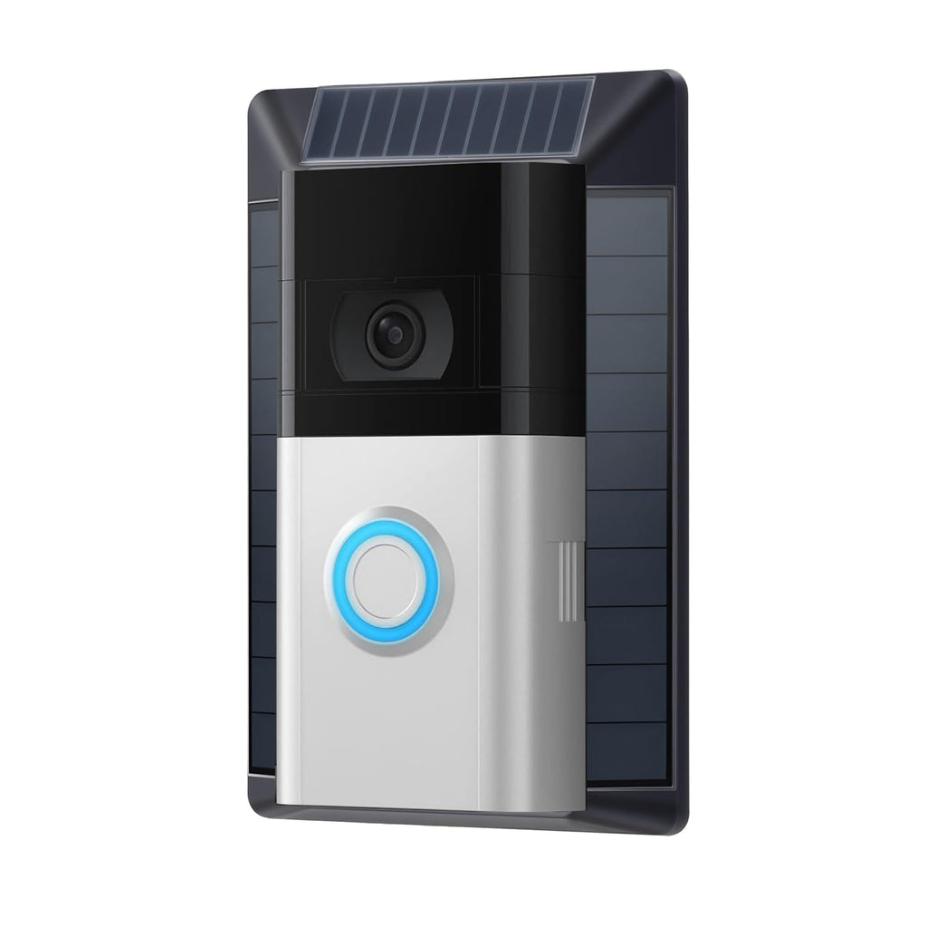 Solar Charger Compatible with Ring Video Doorbell (2020 Release), Micro USB Port Only, Not for USB-C or 2-Prong Ports, Waterproof Solar Panel for Continuous Power(2nd Gen-2020 Release)