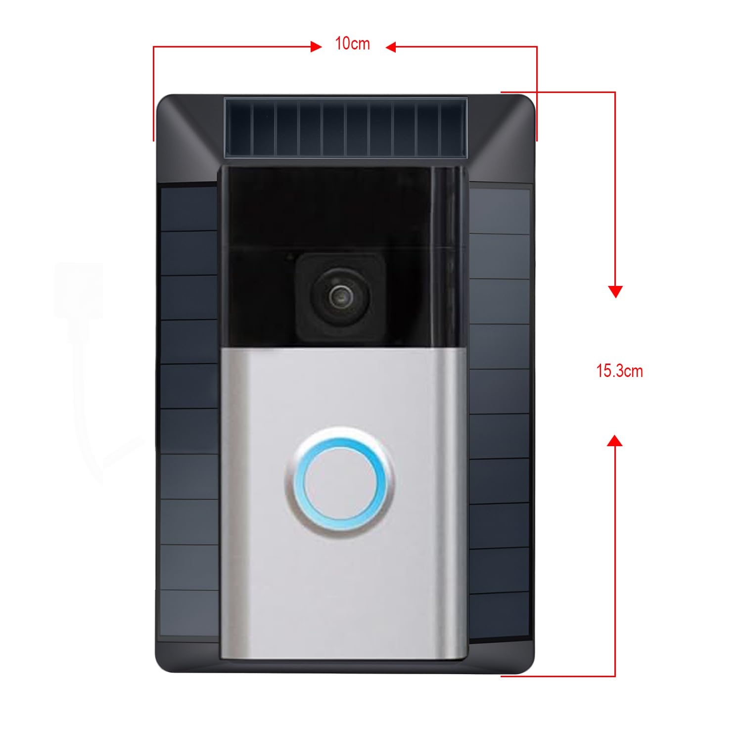 Solar Charger Compatible with Ring Video Doorbell (2020 Release), Micro USB Port Only, Not for USB-C or 2-Prong Ports, Waterproof Solar Panel for Continuous Power(2nd Gen-2020 Release)