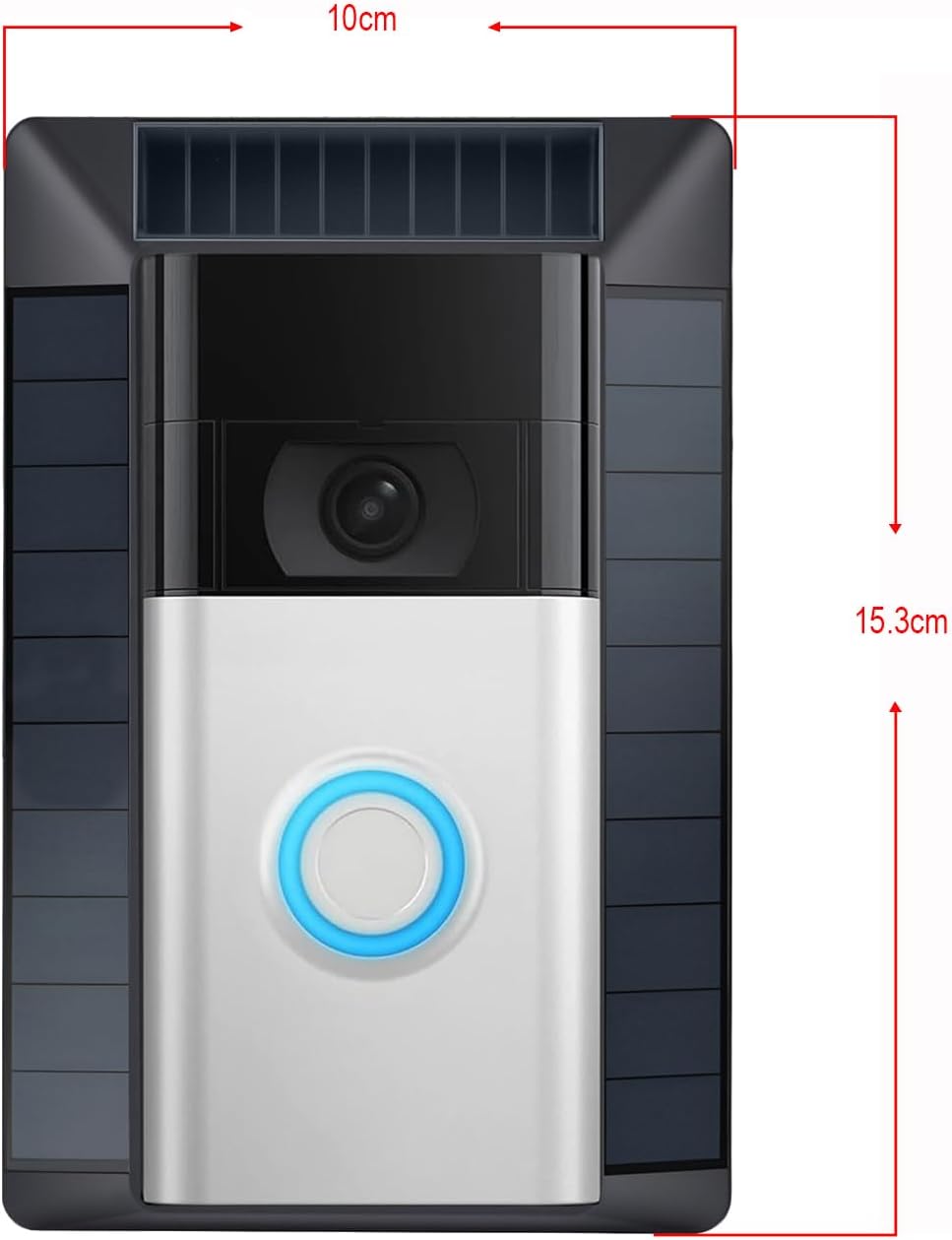 Solar Charger Compatible with Ring Video Doorbell (2020 Release), Micro USB Port Only, Not for USB-C or 2-Prong Ports, Waterproof Solar Panel for Continuous Power(2nd Gen-2020 Release)
