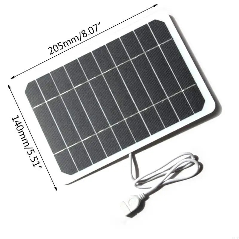 E1PF Outdoor Phone Battery 5W Flexible Solar Panel with USB Port Camping Charging Battery for Mobilephone