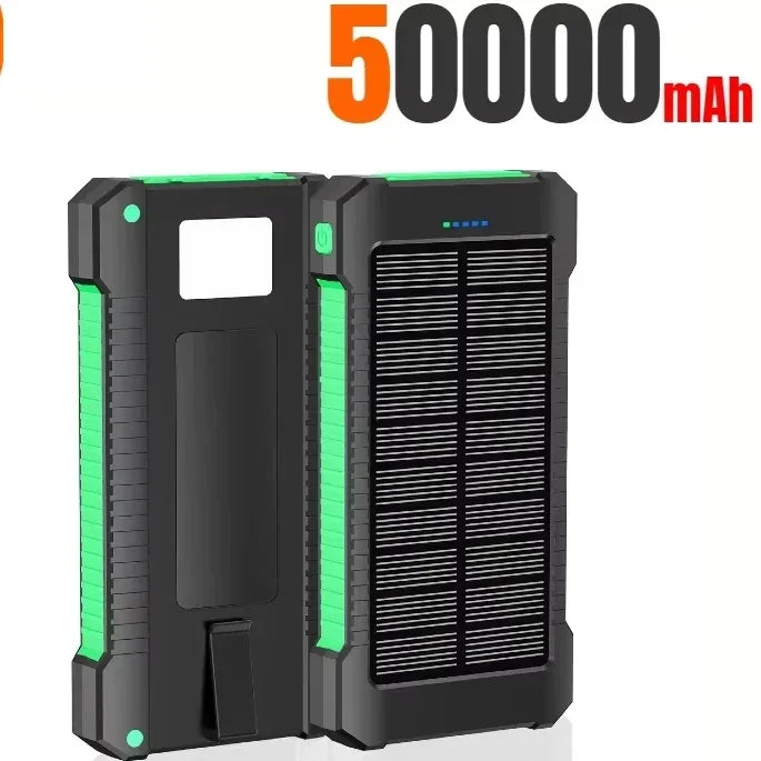 500000mAh Waterproof Outdoor Solar Power Bank Dual USB Travel Portable Solar Phone Charger Solar Powerbanks for Xiaomi Camping
