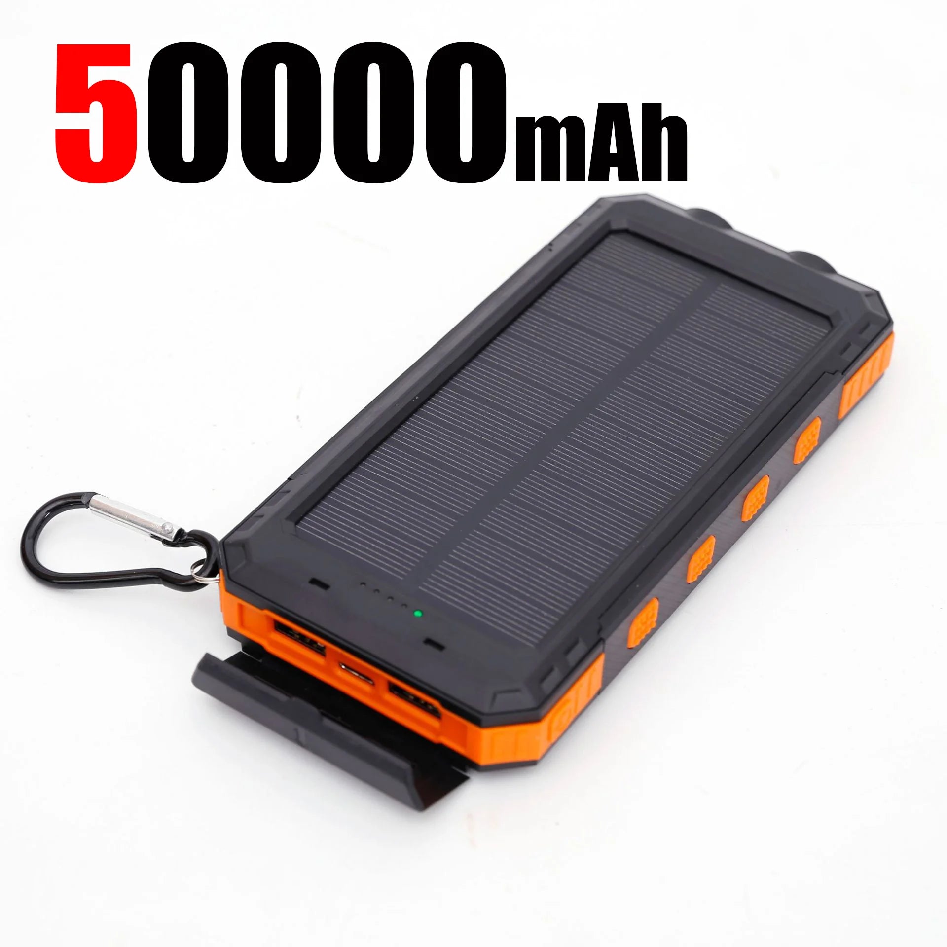 2026 500000mAh Large Capacity Solar Power Bank Portable External Battery Outdoor Camping Fast Charging For iPhone Samsung 2026