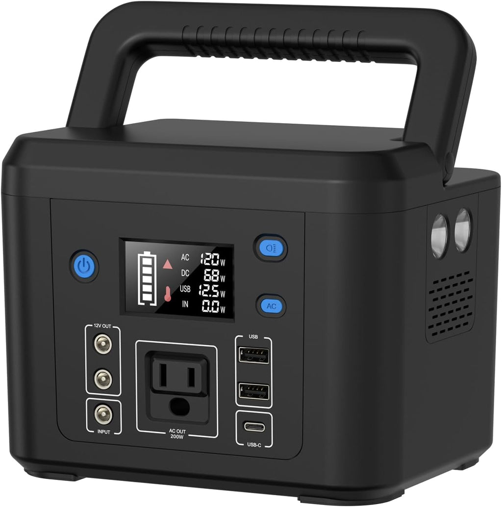 200W Portable Power Station, 192Wh LiFePO4 Solar Generator for Camping | Powkey Battery Powered Power Bank with 120V AC Outlet, Emergency Backup Battery for CPAP & Outdoor (Excludes Solar Panel)