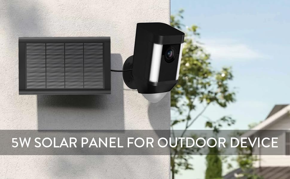 Ring Solar Panel(2nd Generation), 5W Ring Solar Panel Charger with Mount for Stick Up Camera & Pro, Spotlight Plus & Pro, Stick Up Cam Battery, Spotlight Cam Battery (2 Pack Black)