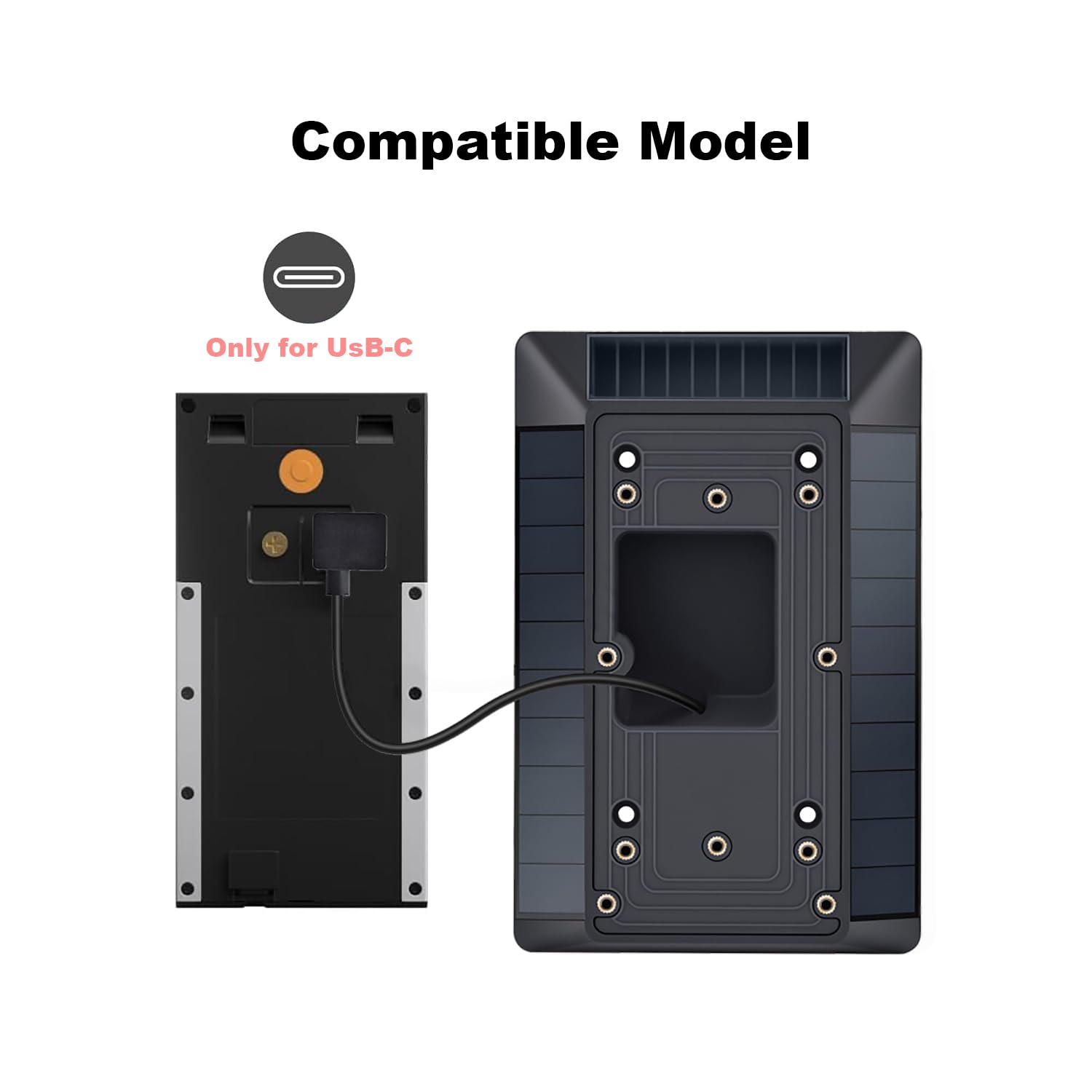 Solar Charger Compatible with Ring Video Doorbell (2020 Release), Micro USB Port Only, Not for USB-C or 2-Prong Ports, Waterproof Solar Panel for Continuous Power(2nd Gen-2020 Release)