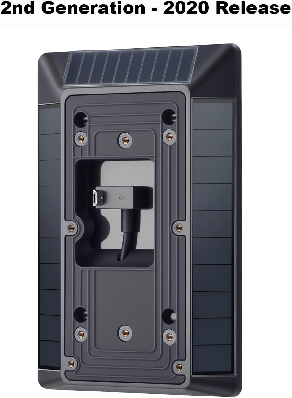 Solar Charger Compatible with Ring Video Doorbell (2020 Release), Micro USB Port Only, Not for USB-C or 2-Prong Ports, Waterproof Solar Panel for Continuous Power(2nd Gen-2020 Release)
