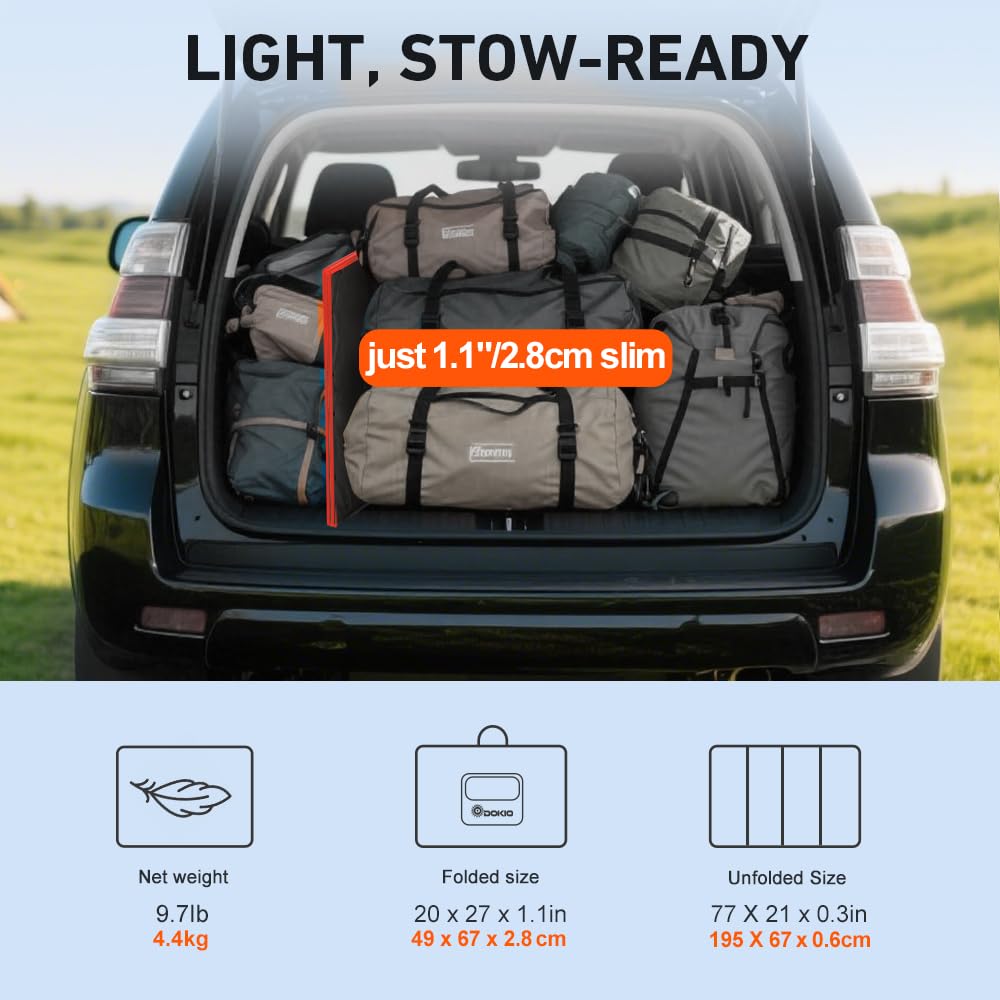 DOKIO 300W Portable Foldable Solar Panel Kit (20x38in, 15.3lb), with Separate Controller and Dual USB, Monocrystalline Charger for 12V Batteries & Power Stations, RV Camping Trailer Emergency Backup