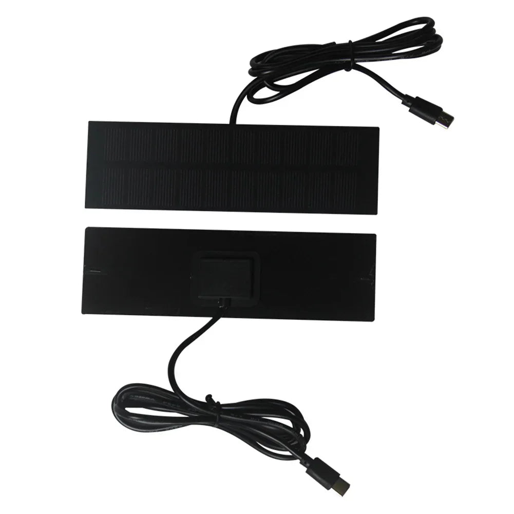 1W 5V Solar Charging Panel With Type-C Output, Weatherproof For Outdoor Camping, Phone And Battery Charger (148*45*2mm)