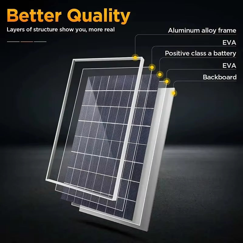 1000W 500W 12V Photovoltaic Solar Panel Kit 100A Controller Solar Panel Charger, Suitable for Fast Batteries in Homes/Camping/Rv