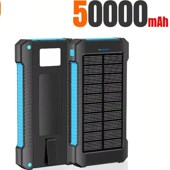 500000mAh Waterproof Outdoor Solar Power Bank Dual USB Travel Portable Solar Phone Charger Solar Powerbanks for Xiaomi Camping
