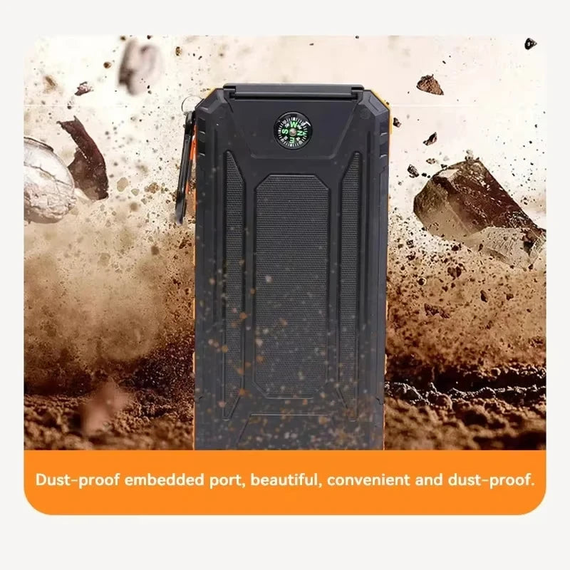 2026 500000mAh Large Capacity Solar Power Bank Portable External Battery Outdoor Camping Fast Charging For iPhone Samsung 2026
