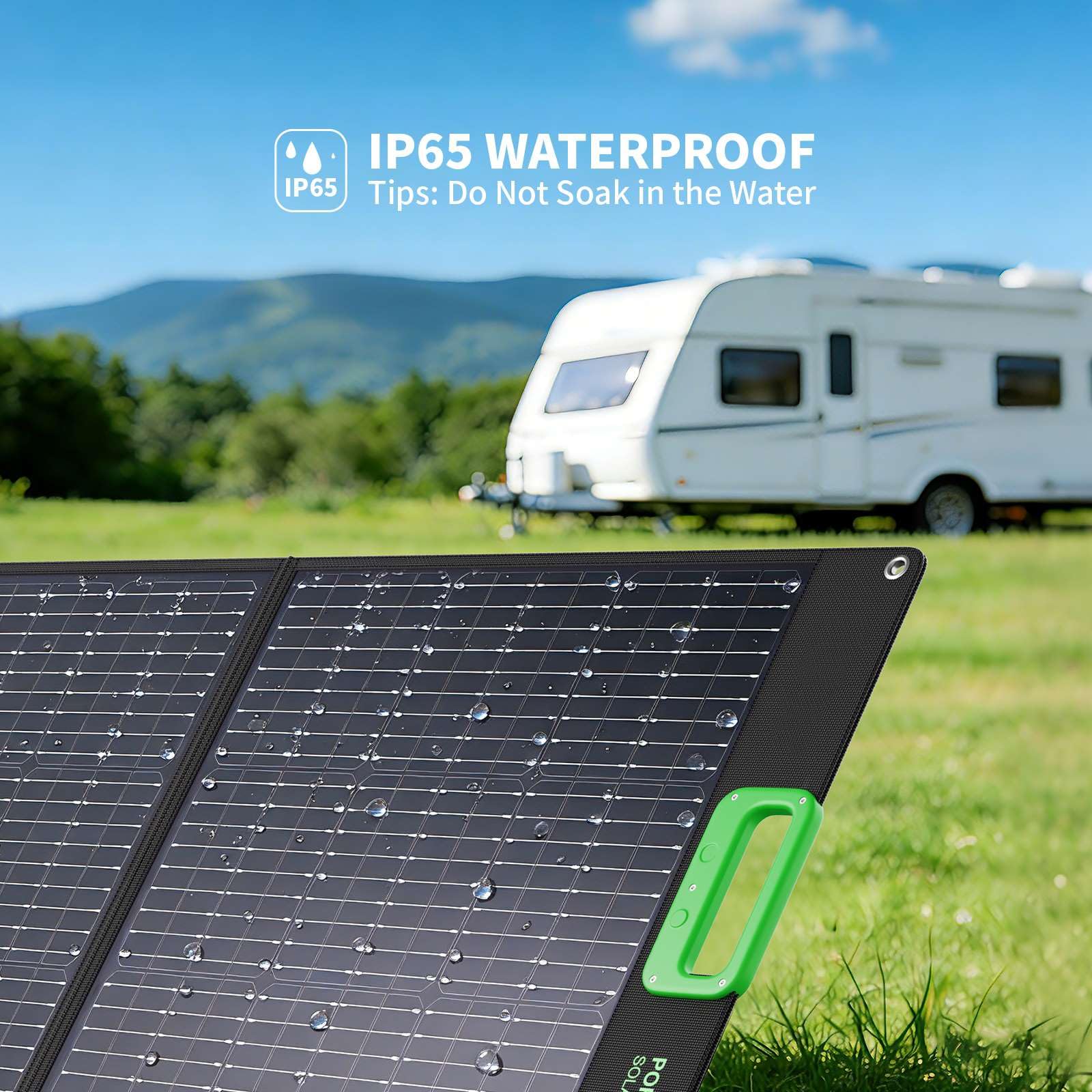200W Portable Solar Panel for Power Station, Solar Charger w/ 4 Kickstands | 24% High Efficiency Waterproof Foldable Solar Panel Kit w/DC XT60 Anderson Aviation Output for Outdoor RV Camper Blackout
