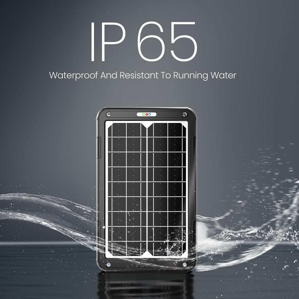 POWOXI Upgraded 7.5W-Solar-Battery-Trickle-Charger-Maintainer-12V Portable Waterproof Solar Panel Trickle Charging Kit for Car, Automotive, Motorcycle, Boat, Marine, RV,Trailer, Snowmobile, etc.