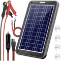 POWOXI Upgraded 7.5W-Solar-Battery-Trickle-Charger-Maintainer-12V Portable Waterproof Solar Panel Trickle Charging Kit for Car, Automotive, Motorcycle, Boat, Marine, RV,Trailer, Snowmobile, etc.
