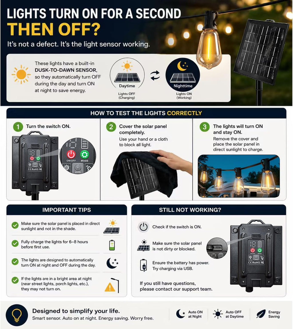 100FT Solar String Lights Outdoor Waterproof with Remote & Timer, LED Shatterproof ST38 Bulbs, USB & Solar Powered Patio Lights for Backyard, Porch, Garden, Wedding Decor, Dusk to Dawn Lighting