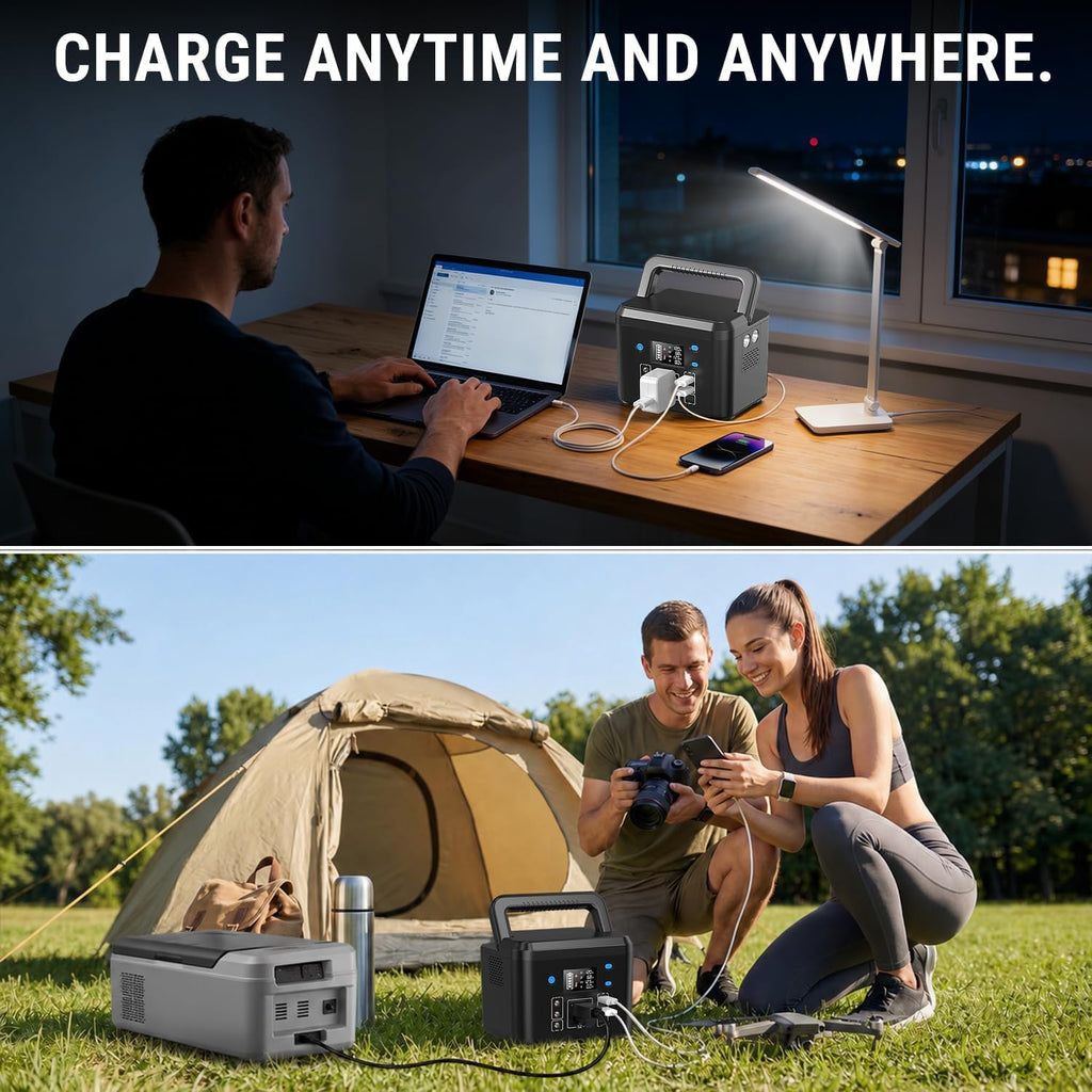200W Portable Power Station, 192Wh LiFePO4 Solar Generator for Camping | Powkey Battery Powered Power Bank with 120V AC Outlet, Emergency Backup Battery for CPAP & Outdoor (Excludes Solar Panel)
