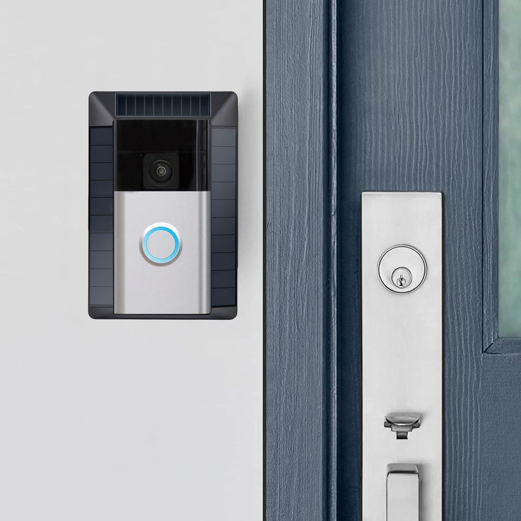 Solar Charger Compatible with Ring Video Doorbell (2020 Release), Micro USB Port Only, Not for USB-C or 2-Prong Ports, Waterproof Solar Panel for Continuous Power(2nd Gen-2020 Release)