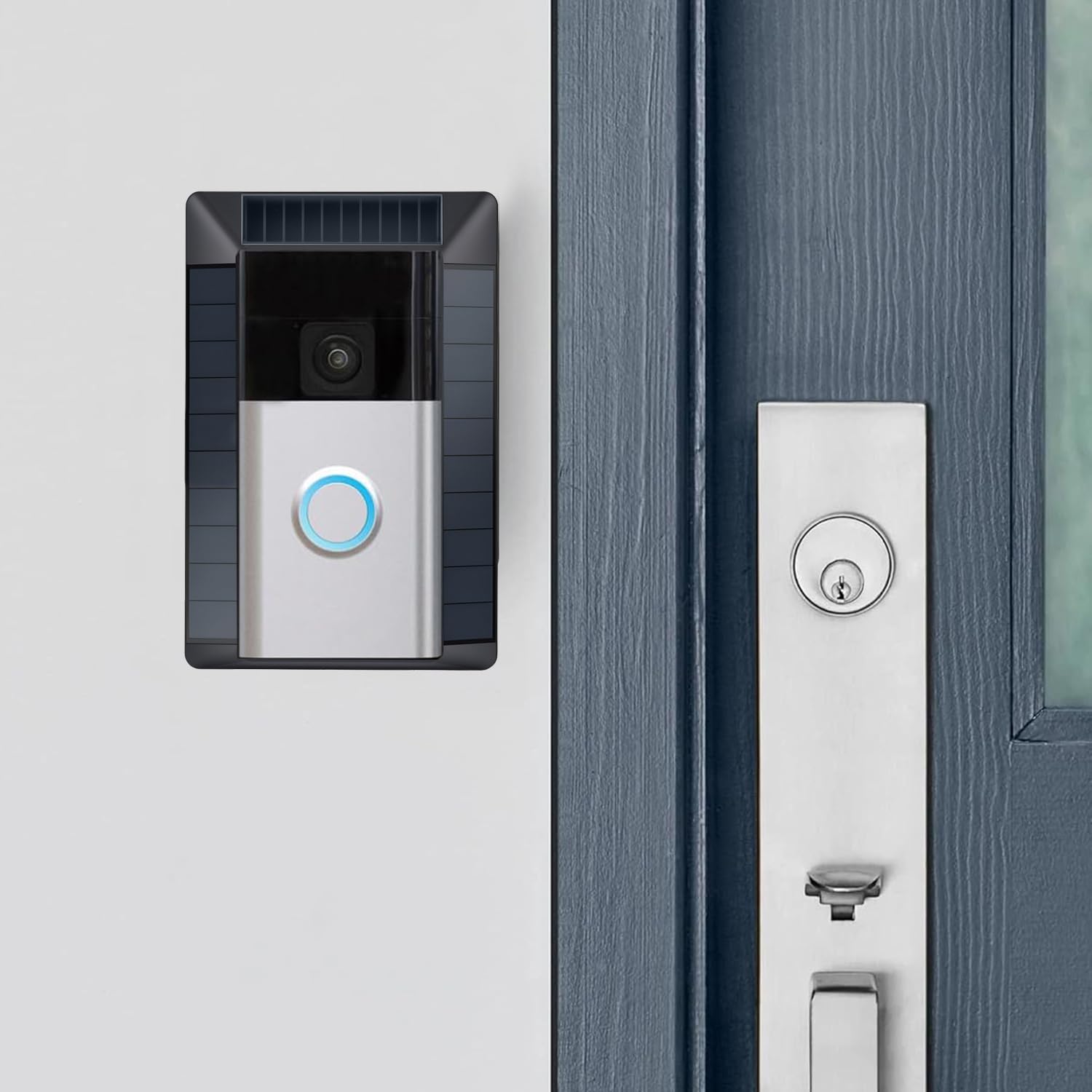 Solar Charger Compatible with Ring Video Doorbell (2020 Release), Micro USB Port Only, Not for USB-C or 2-Prong Ports, Waterproof Solar Panel for Continuous Power(2nd Gen-2020 Release)