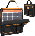Solar Panel Storage Bag Fit for New Jackery SolarSaga 200W 100W | Orange Lining, Deepened Opening, Zipper with Pull, Multi-Accessory Space, Solar Panel Travel Carrying Case, Black