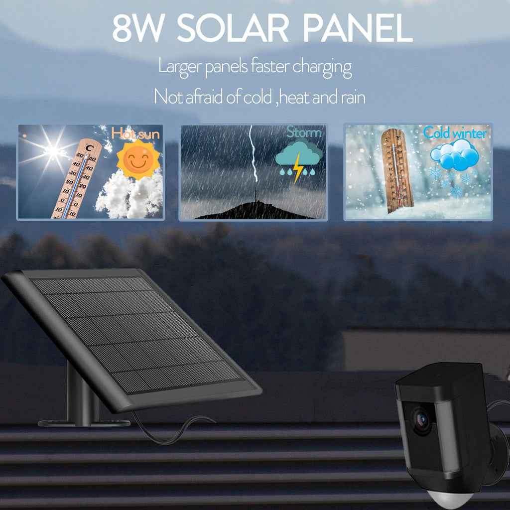 Ring Solar Panel(2nd Generation), 5W Ring Solar Panel Charger with Mount for Stick Up Camera & Pro, Spotlight Plus & Pro, Stick Up Cam Battery, Spotlight Cam Battery (2 Pack Black)