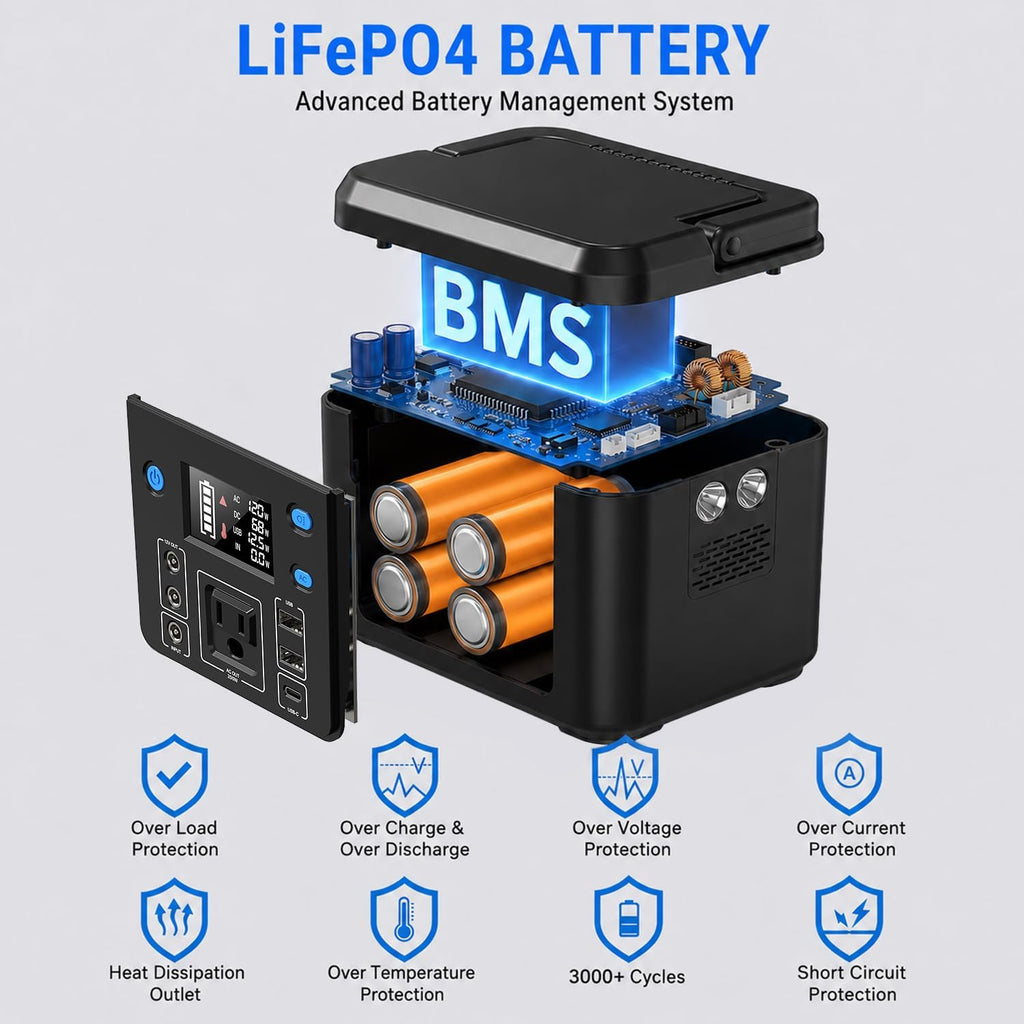 200W Portable Power Station, 192Wh LiFePO4 Solar Generator for Camping | Powkey Battery Powered Power Bank with 120V AC Outlet, Emergency Backup Battery for CPAP & Outdoor (Excludes Solar Panel)