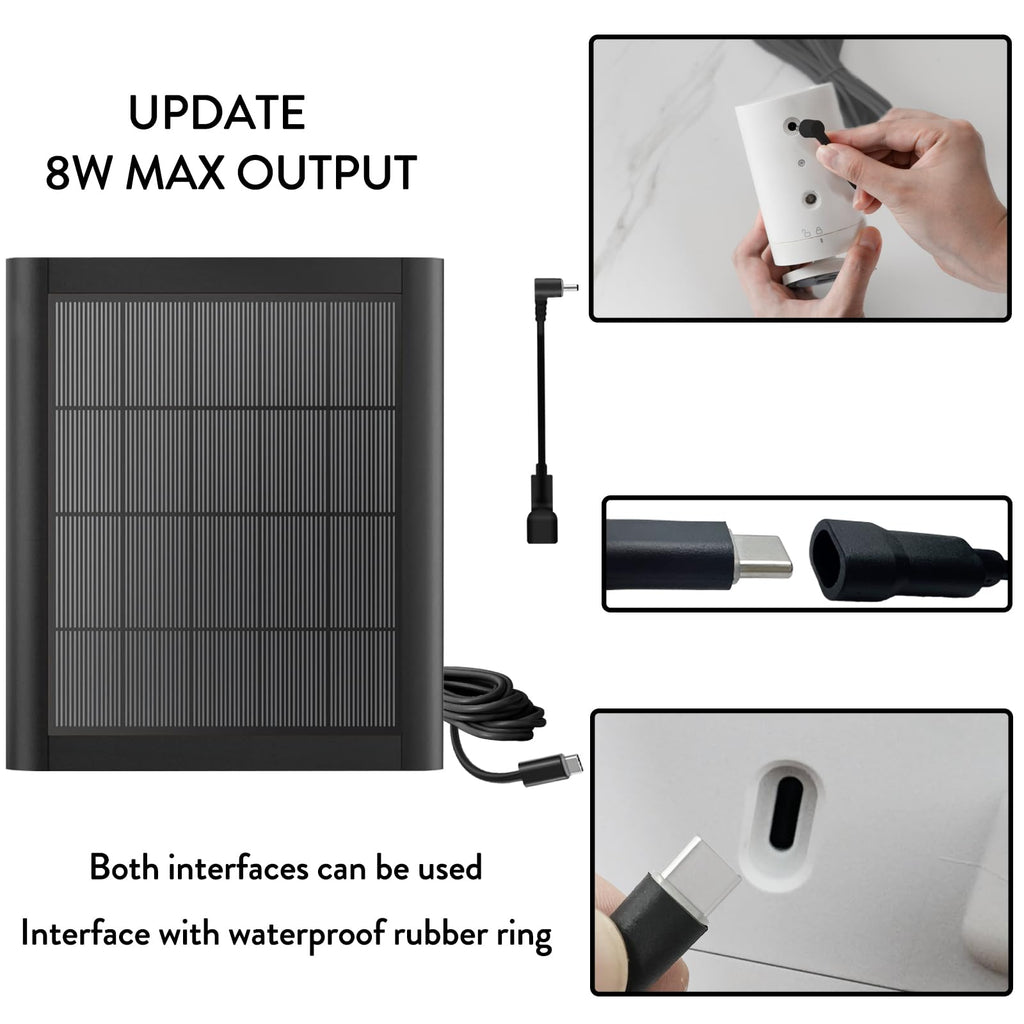 Ring Solar Panel(2nd Generation), 5W Ring Solar Panel Charger with Mount for Stick Up Camera & Pro, Spotlight Plus & Pro, Stick Up Cam Battery, Spotlight Cam Battery (2 Pack Black)