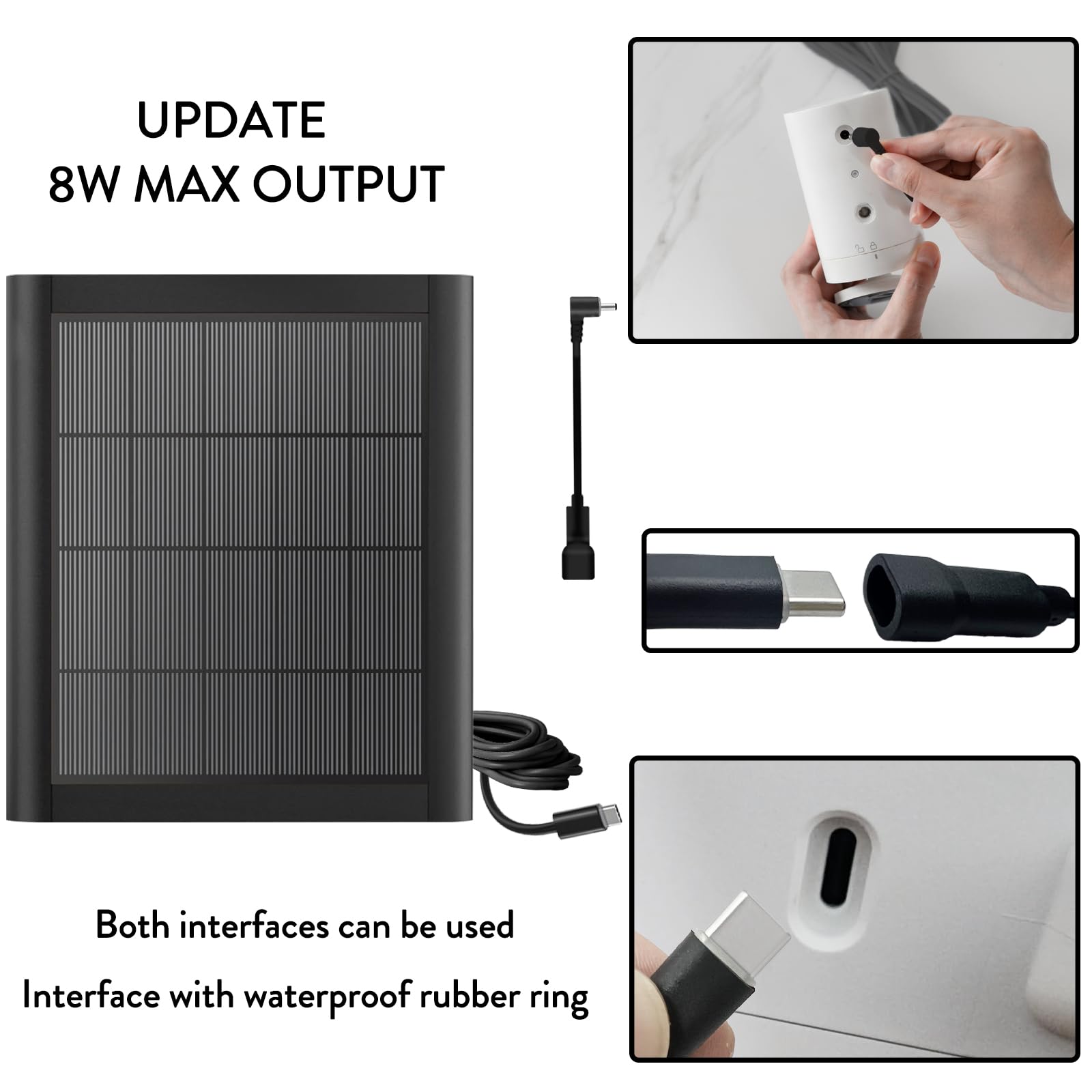 Ring Solar Panel(2nd Generation), 5W Ring Solar Panel Charger with Mount for Stick Up Camera & Pro, Spotlight Plus & Pro, Stick Up Cam Battery, Spotlight Cam Battery (2 Pack Black)
