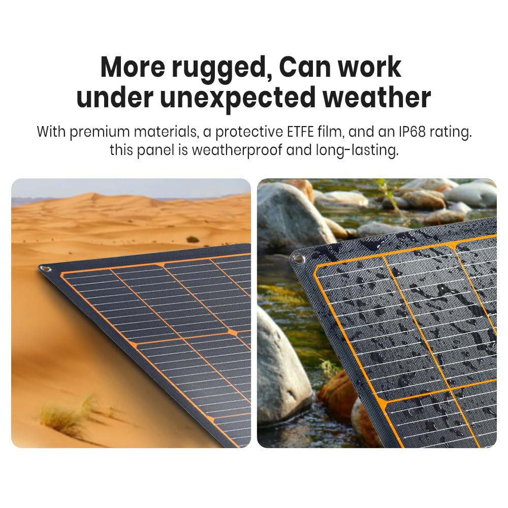 FlexSolar 100W Portable Solar Panels Chargers with PD3.0 USB-C,QC3.0 USB-A and DC Outputs Foldable IP67 Waterproof Power Emergency Camping for Small Power Station Generator,Phones, Power Banks