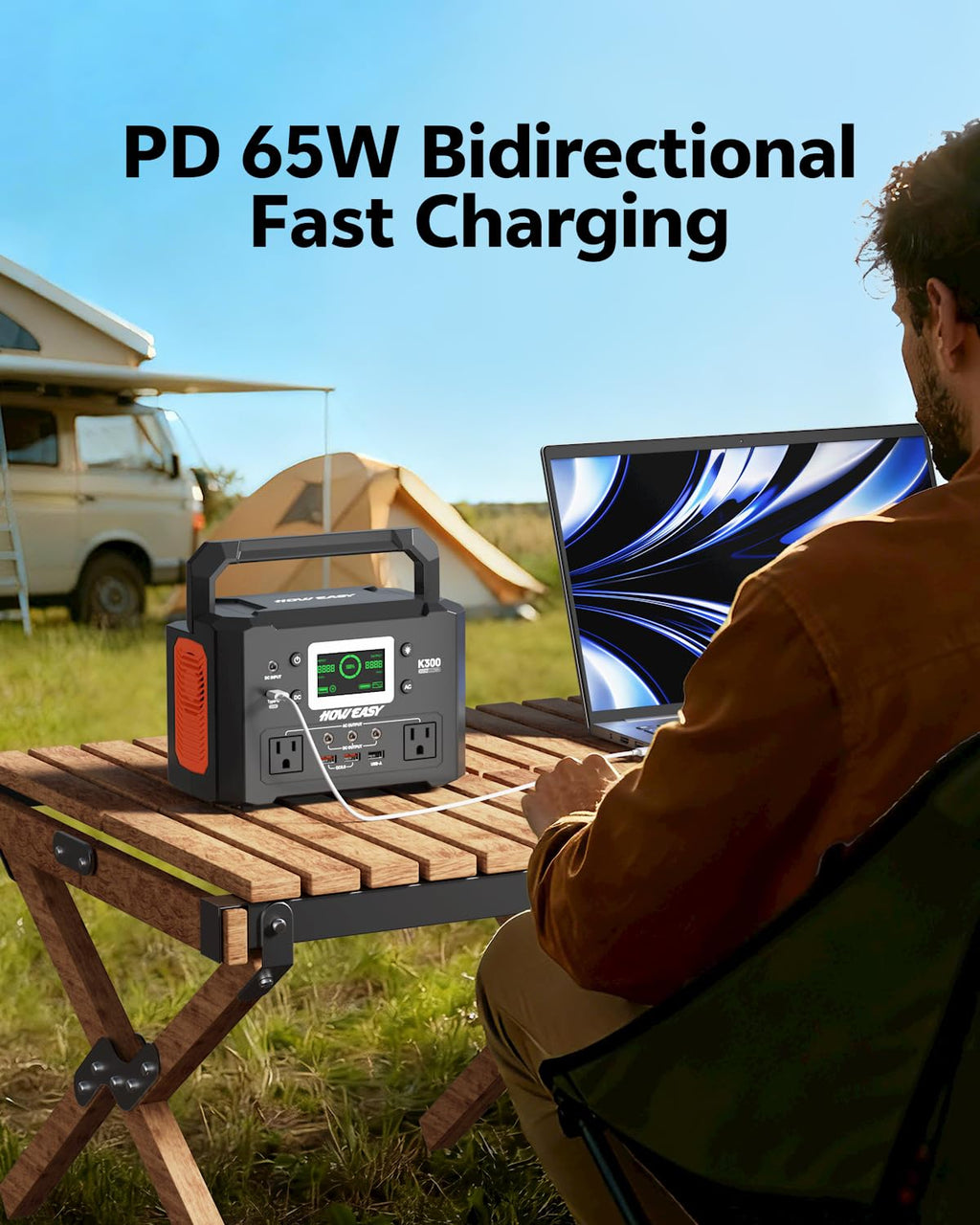 HOWEASY Portable Power Station,120W(240W Peak) Solar Generator,88Wh Lithium Battery Power with 110V AC Outlet/DC/USB/LED Light for Outdoor Camping Trip Hunting Emergency(Solar Panel Optional)