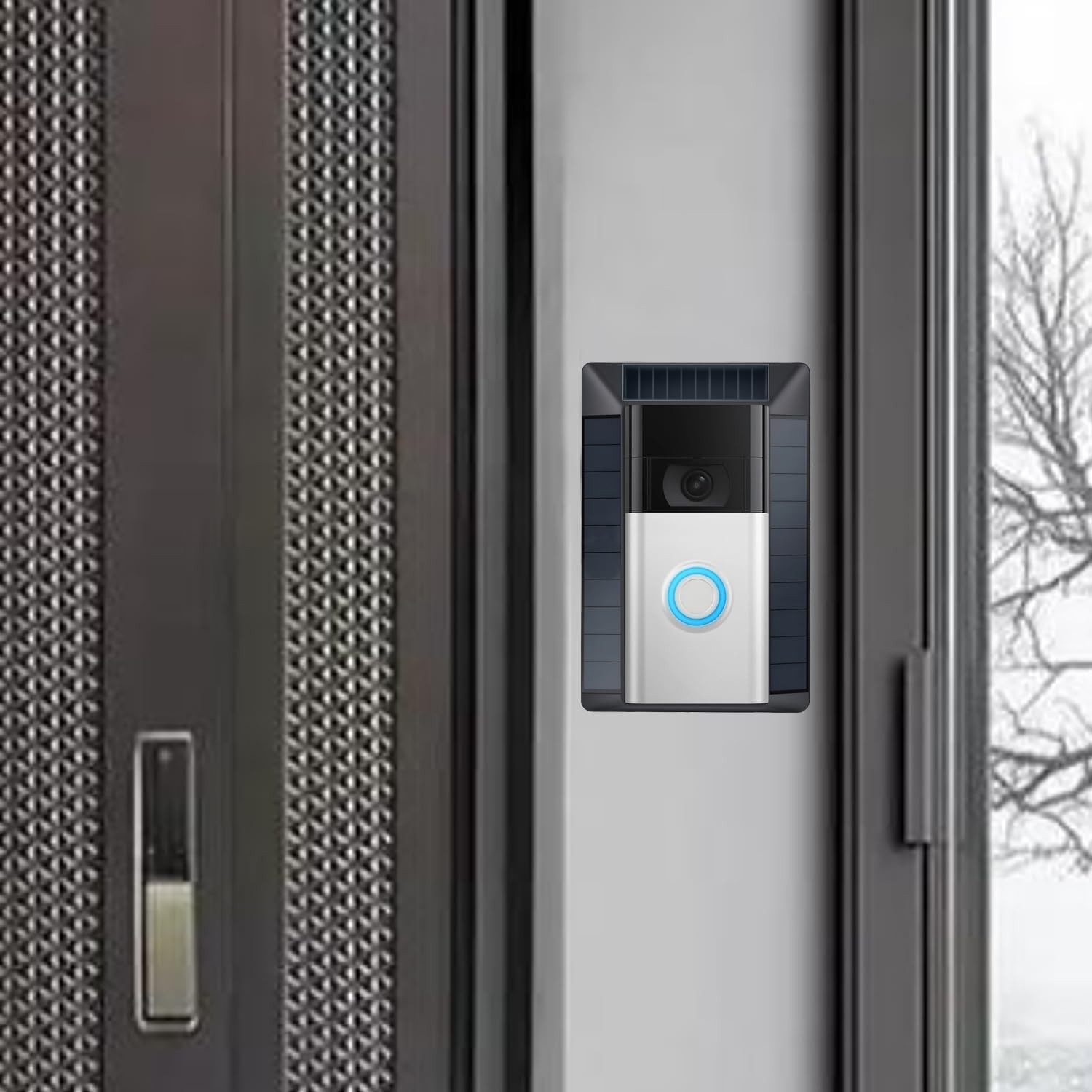 Solar Charger Compatible with Ring Video Doorbell (2020 Release), Micro USB Port Only, Not for USB-C or 2-Prong Ports, Waterproof Solar Panel for Continuous Power(2nd Gen-2020 Release)