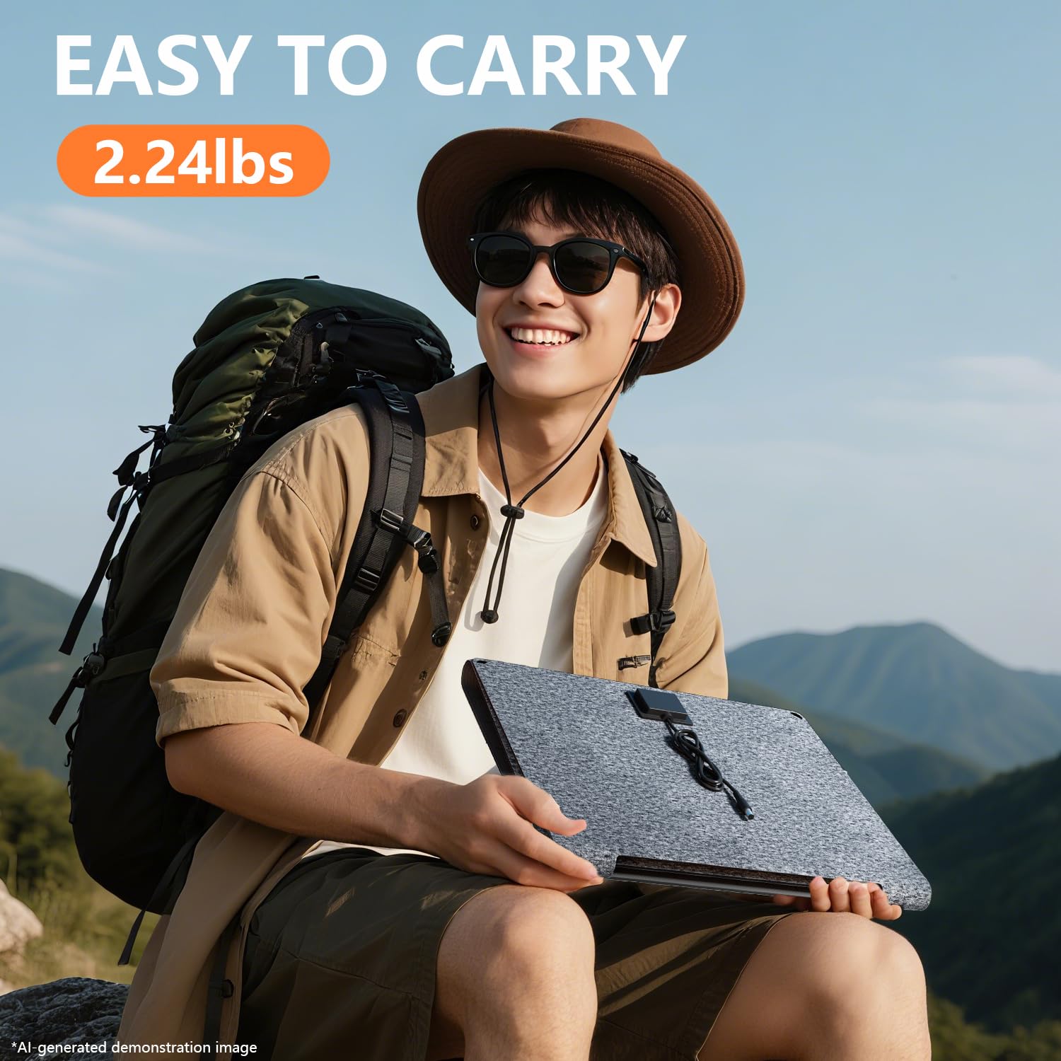 HOWEASY Portable Power Station,120W(240W Peak) Solar Generator,88Wh Lithium Battery Power with 110V AC Outlet/DC/USB/LED Light for Outdoor Camping Trip Hunting Emergency(Solar Panel Optional)