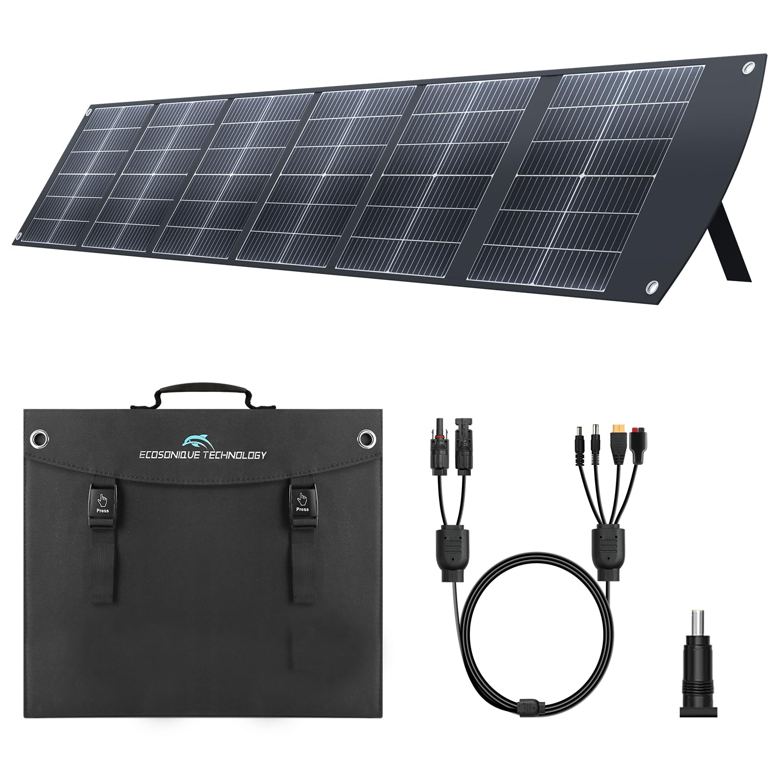 100W Portable Solar Panel CPC Material USB-C PD3.0 & 20V DC XT60 Anderson | Lightweight, Foldable, USB-A/C Fast Charging, 3m DC Cable, IP65 Waterproof for Camping, Power Station, Generator, Cell Phone