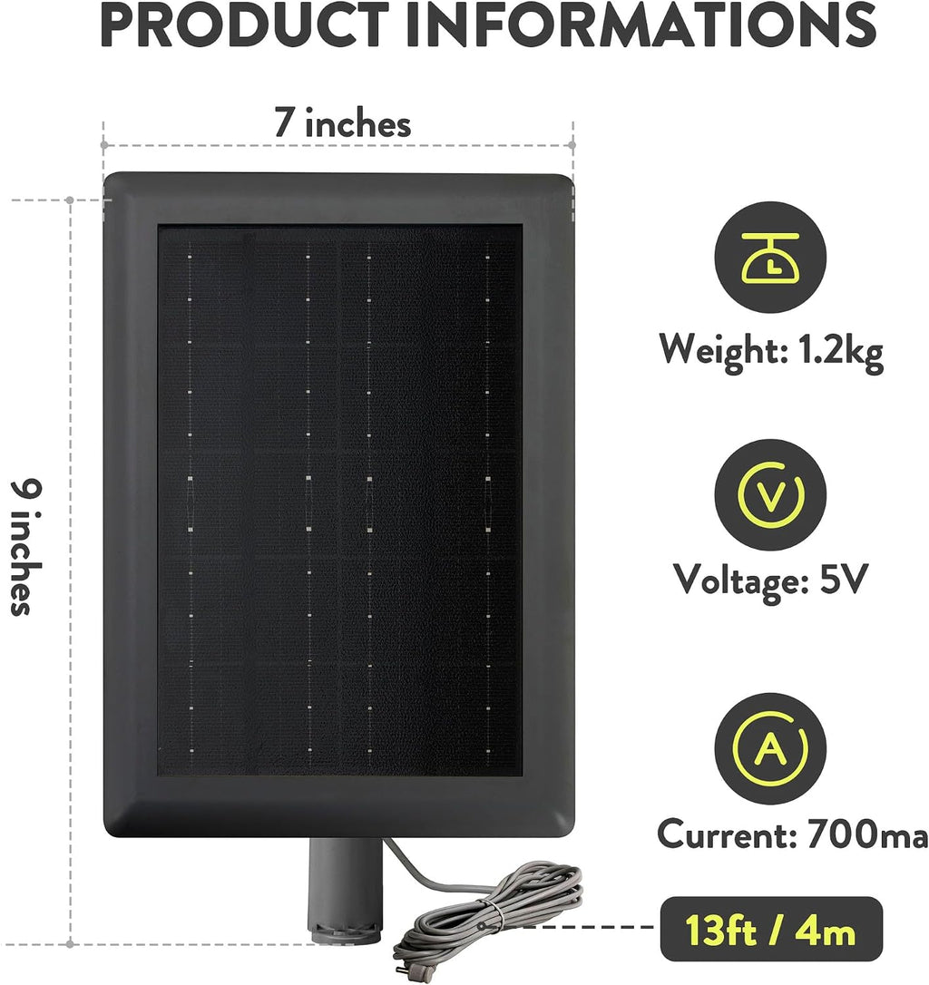 Ring Solar Panel(2nd Generation), 5W Ring Solar Panel Charger with Mount for Stick Up Camera & Pro, Spotlight Plus & Pro, Stick Up Cam Battery, Spotlight Cam Battery (2 Pack Black)