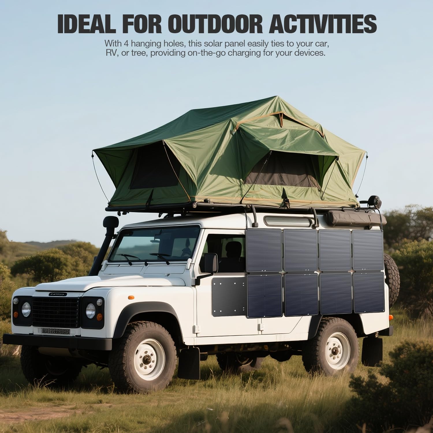 200W Portable Solar Panel for Power Station, Solar Charger w/ 4 Kickstands | 24% High Efficiency Waterproof Foldable Solar Panel Kit w/DC XT60 Anderson Aviation Output for Outdoor RV Camper Blackout