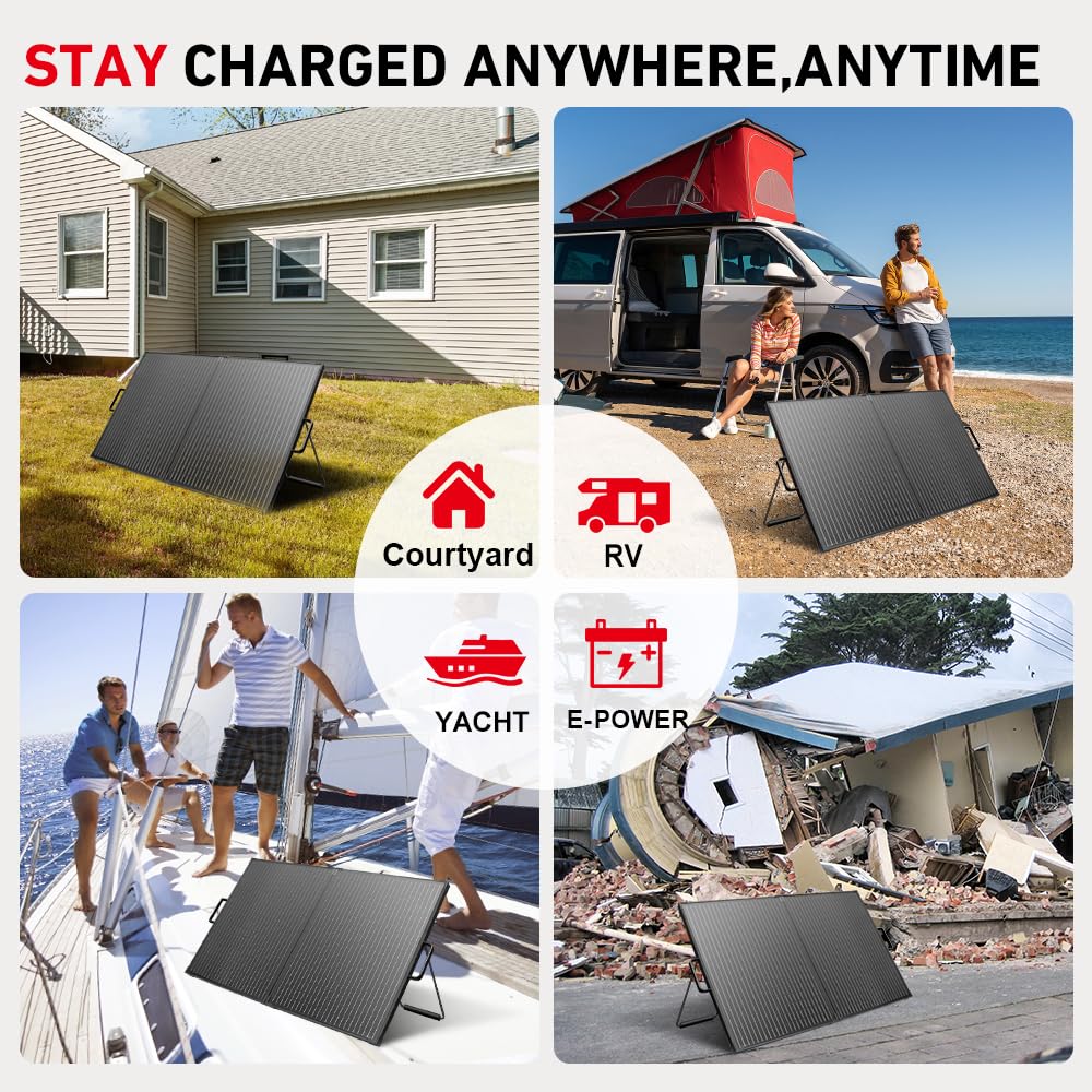 DOKIO 100W 12V Portable Solar Panels Suitcase with Waterproof 10A Charge Controller, Foldable 100 Watt Solar Panel W/Adjustable Kickstand, Solar Charger for Power Station, RV, Camping, SUV, Off Grid
