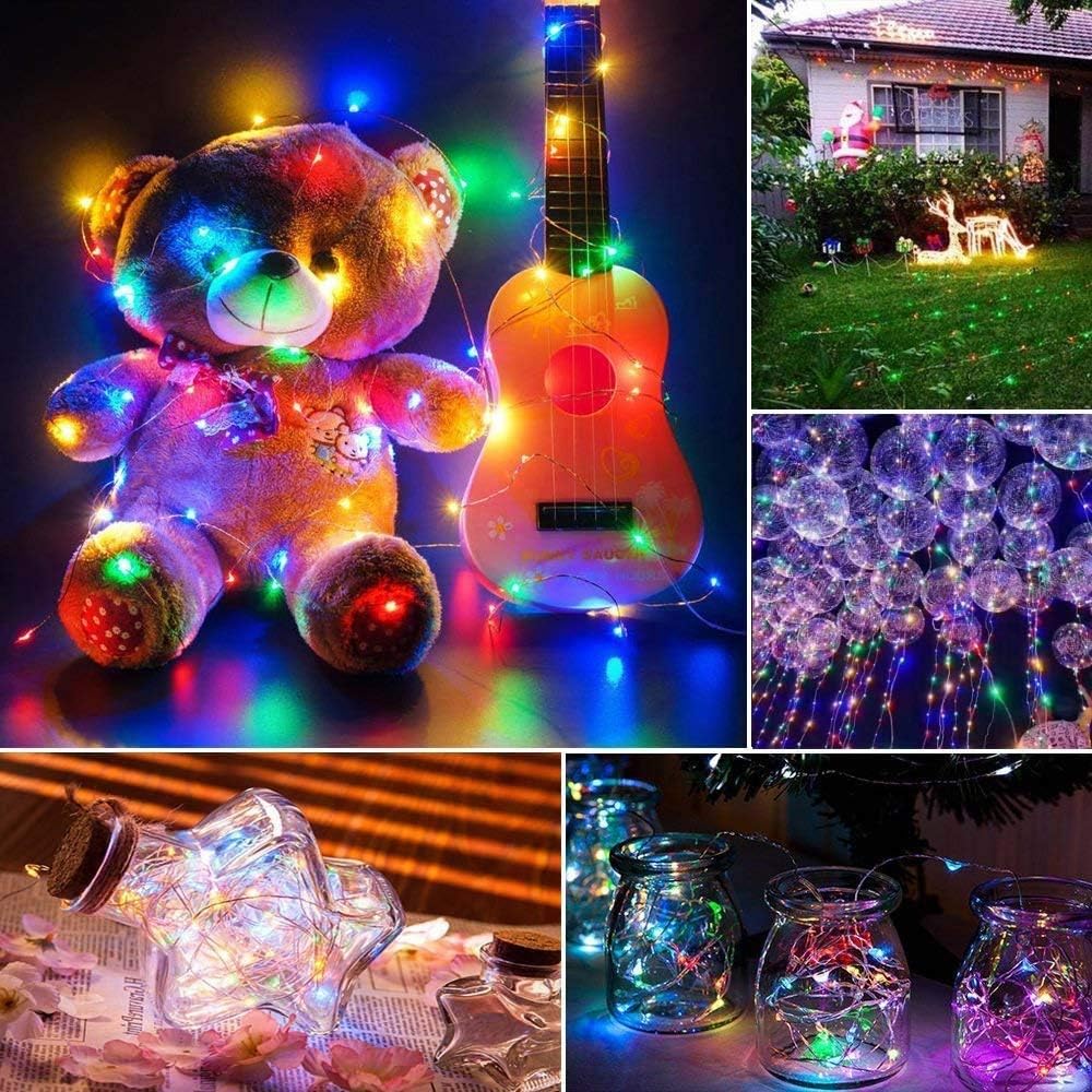 Joomer Solar Fairy Lights, 2-Pack Total 80FT 240LED Lights, Warm White | Copper Wire, Solar String Light Waterproof 8 Lighting Modes for Patio Fence Party Garden Yard Home Outdoor Decoration