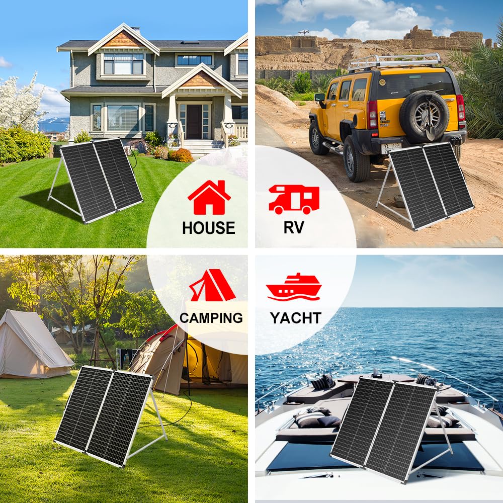 DOKIO 100W 12V Portable Solar Panels Suitcase with Waterproof 10A Charge Controller, Foldable 100 Watt Solar Panel W/Adjustable Kickstand, Solar Charger for Power Station, RV, Camping, SUV, Off Grid
