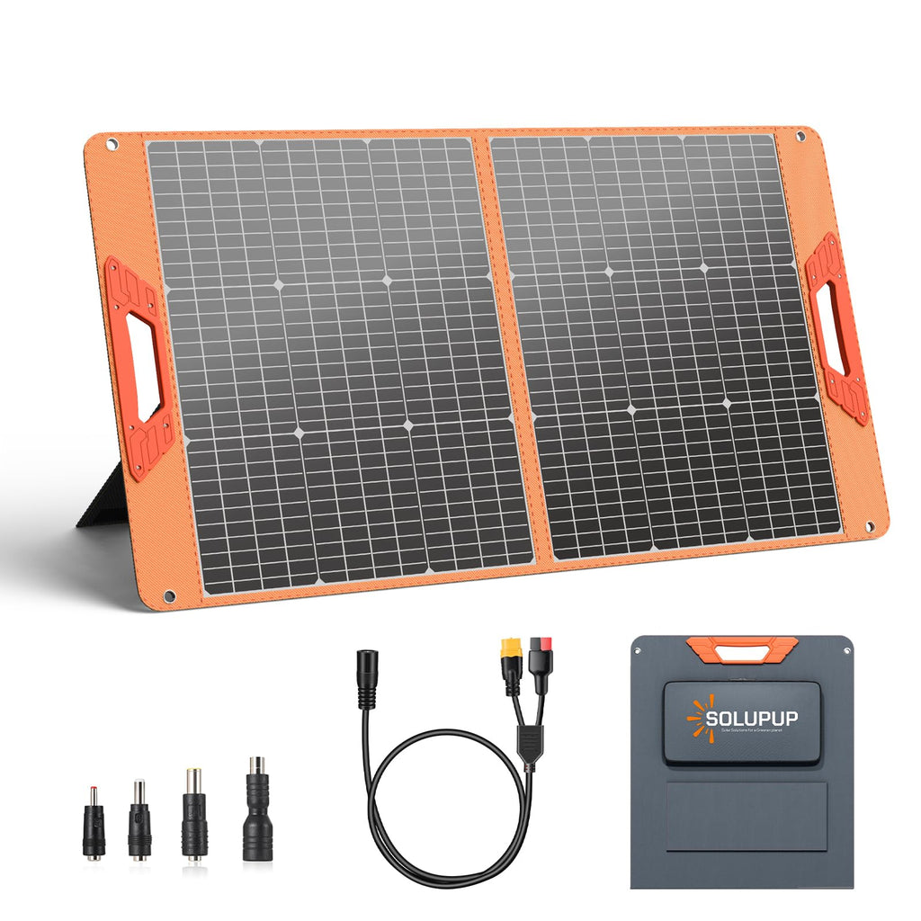 SOLUPUP Solar Panels 30W Portable Foldable Solar Charger with 5V USB-A and USB-C Fast Charging Compatible with iPhone, iPad, Samsung, Power Banks, IPX5 Waterproof Perfect for Camping, Hiking, Outdoor